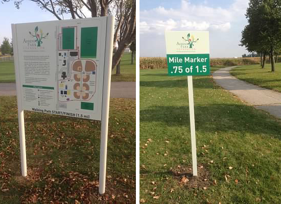 Park trail mile marker