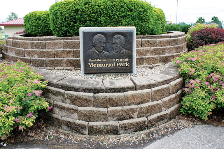 Timeline history - Ahrens Paschall Memorial Park plaque