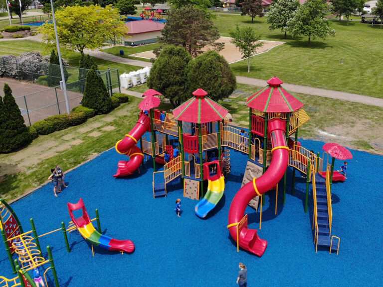 About Ahrens Park Foundation - aerial view of the new playground